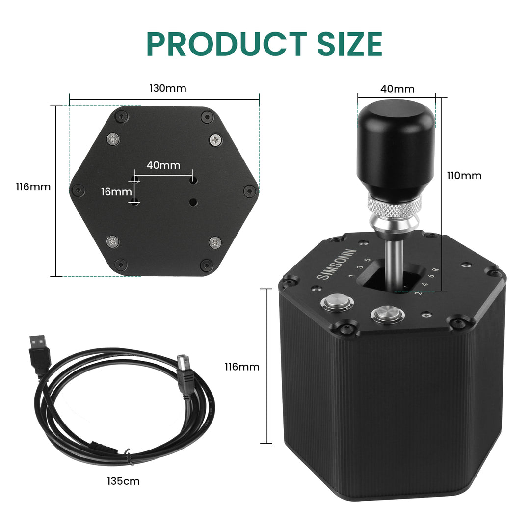 SIMSONN PC USB Simulator Shifter 6+R H Gear Shifter