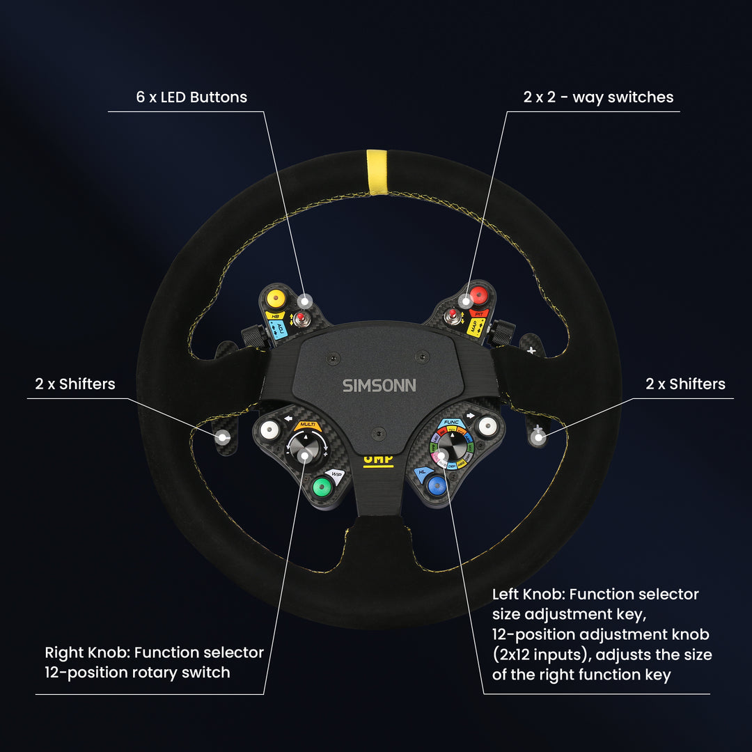 Simsonn Racing Simulator Carbon Fiber and Aluminum Hub Steering Wheel