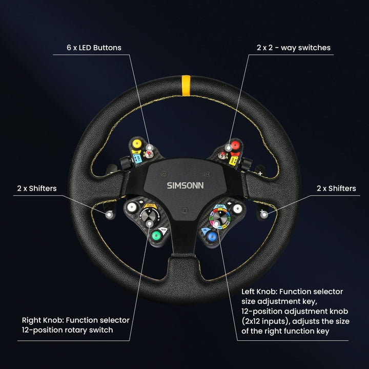 Simsonn Racing Simulator CNC Aluminum Hub Steering Wheel