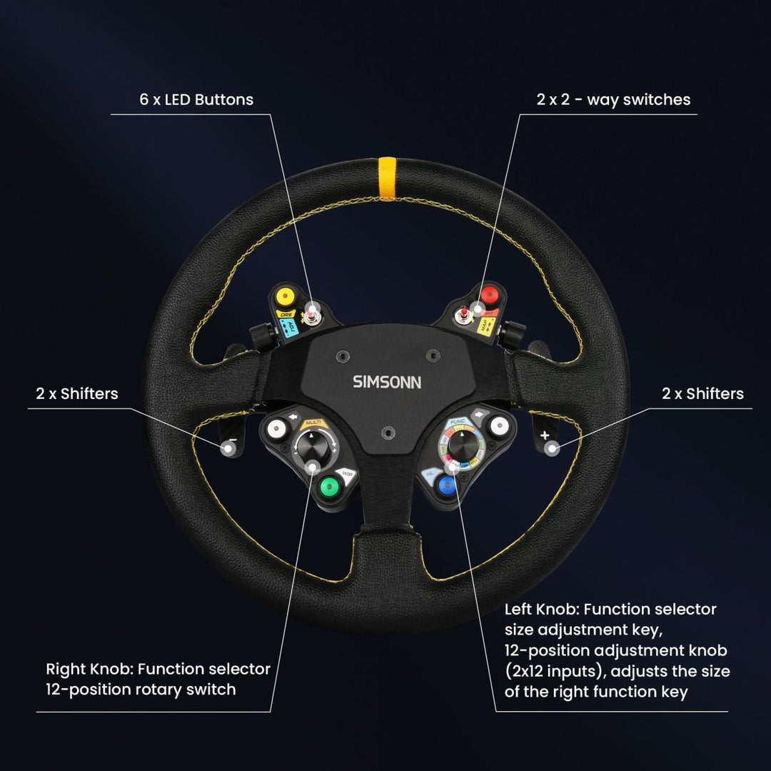 Simsonn Racing Simulator Leather Steering Wheel