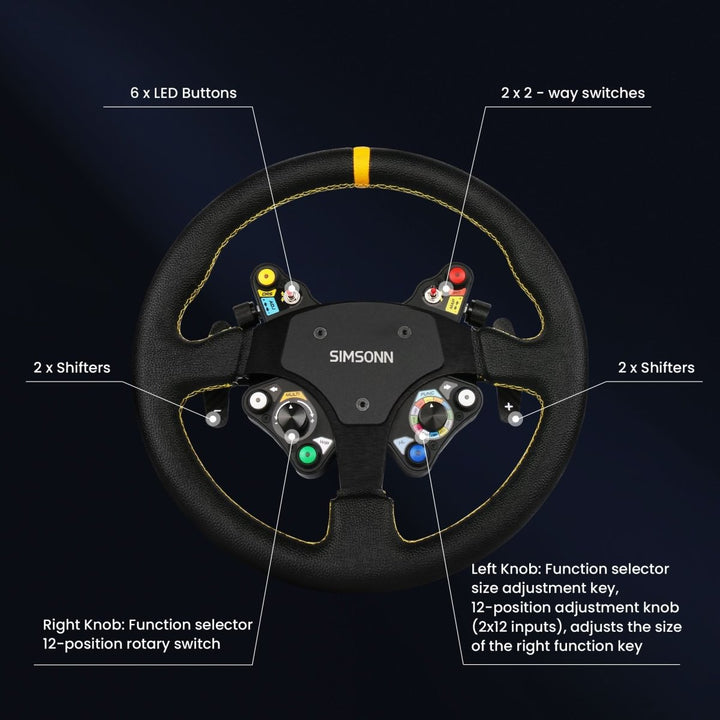 Simsonn Racing Simulator Leather Steering Wheel