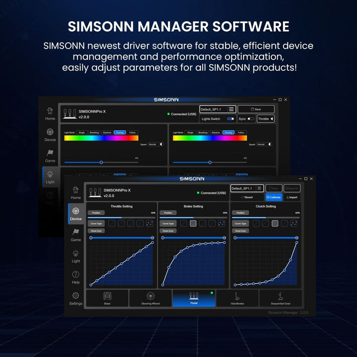 Simsonn Racing Simulator Pedal Pro X with Carbon Fiber Heel Plate